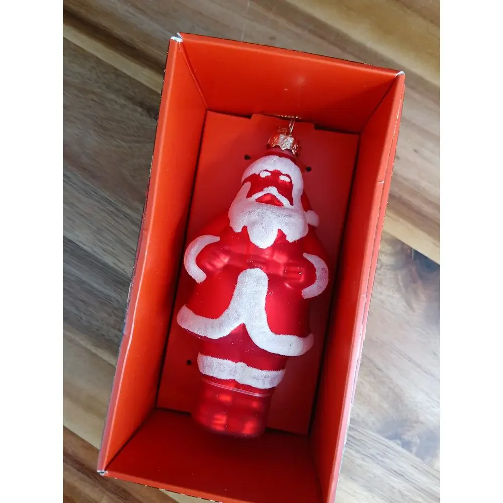 NEW John Derian Company Red & White SANTA Glass Christmas Ornament Target